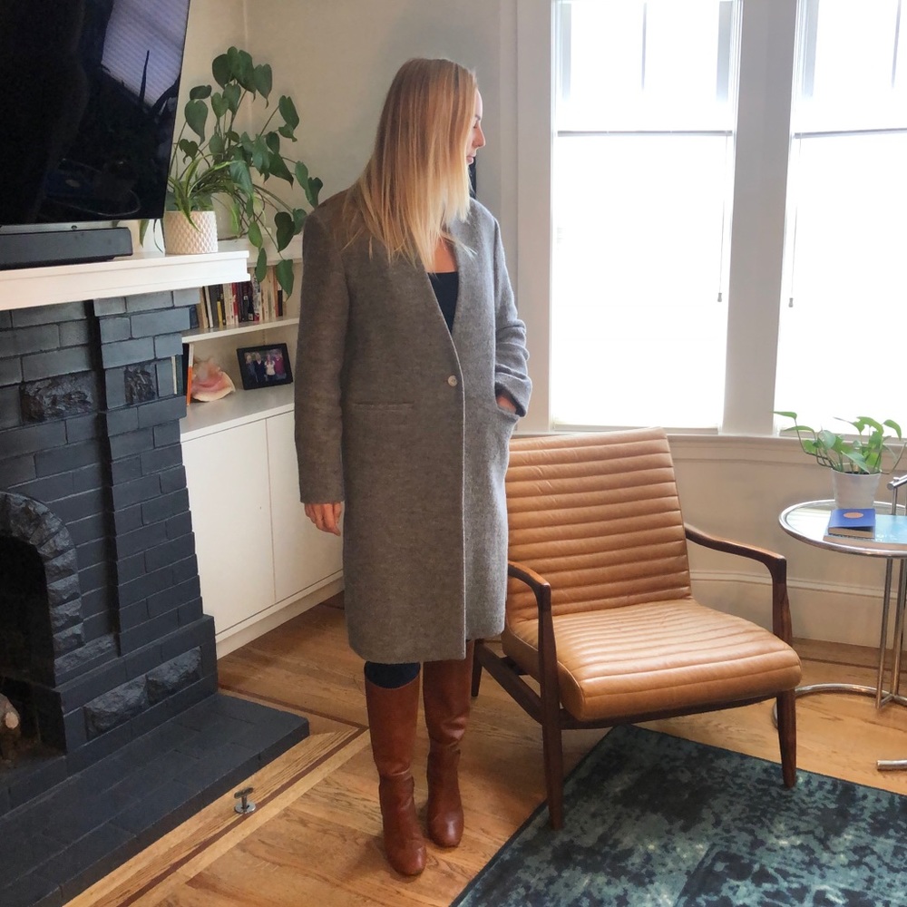 Dylan Gray Wool Coat View 2
